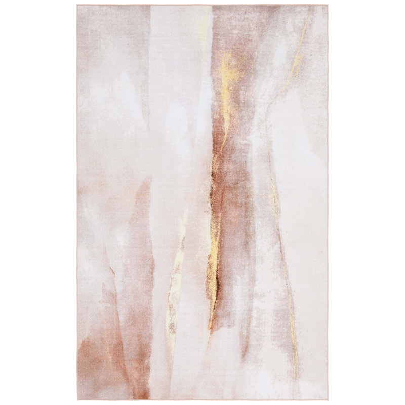 Tapis beige / doré Josalina Monica 807, Carré 6 pi
