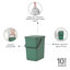 Poubelle de recyclage en plastique Sort & Go, 6,6 gallons-93819347