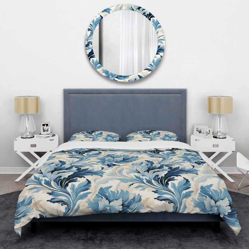 Ensemble de housse de couette bleu et blanc Ikat Bliss I - Ikat, Housse de couette pour grand lit et 2 taies décor