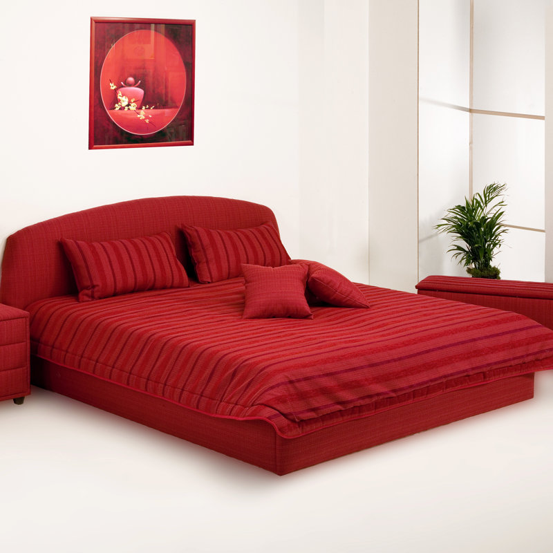 Aon Striped Bedspread, 100 x 200 cm, Red