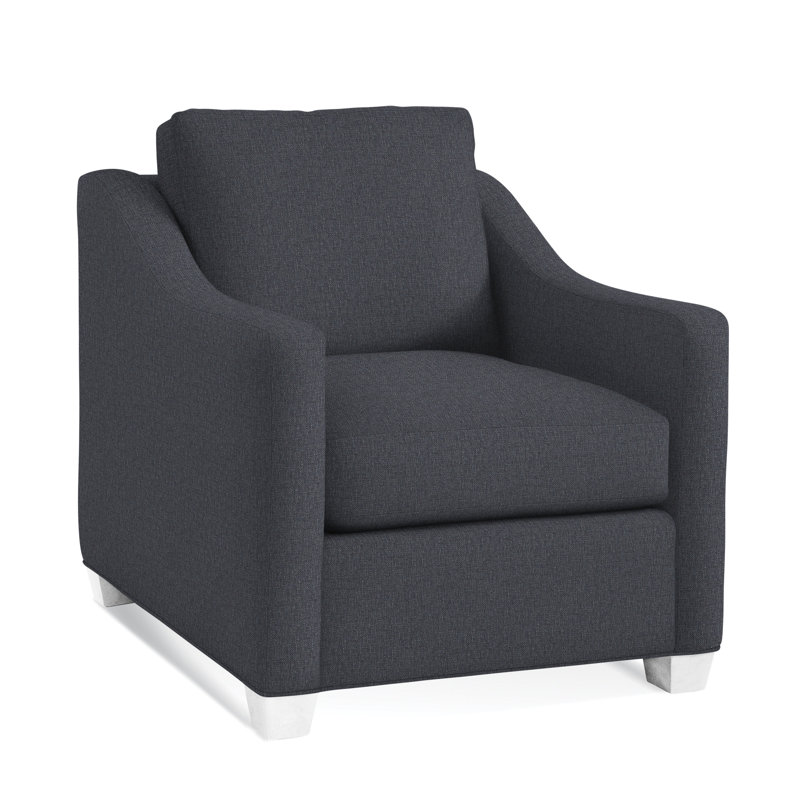 Oliver Chair, Frost White Finish, Light Blue Performance Fabric; 0851-55