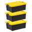 IRIS 48Qt./12 Gal. Heavy-duty Stackable Storage Tote in Black with Yellow Lid