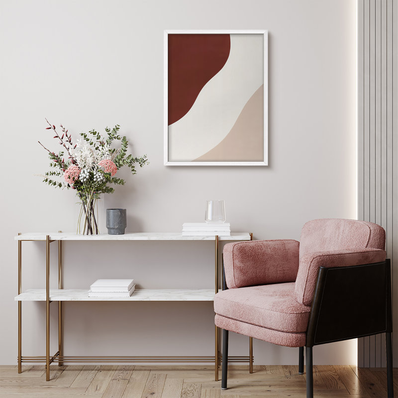 Reproduction d'art encadrée abstraite pour décoration intérieure moderne - 8 po x 10 po, H 10 po x l 8 po, Blanc