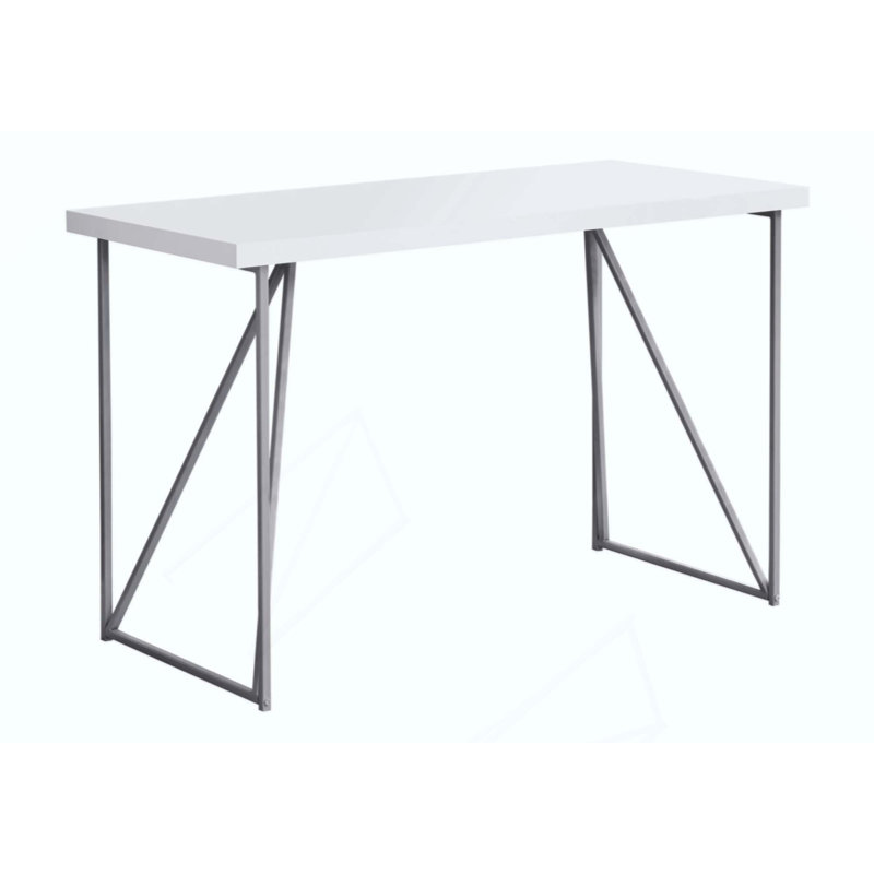 Bureau d'ordinateur, bureau personnel, ordinateur portable, travail, métal, contemporain, moderne