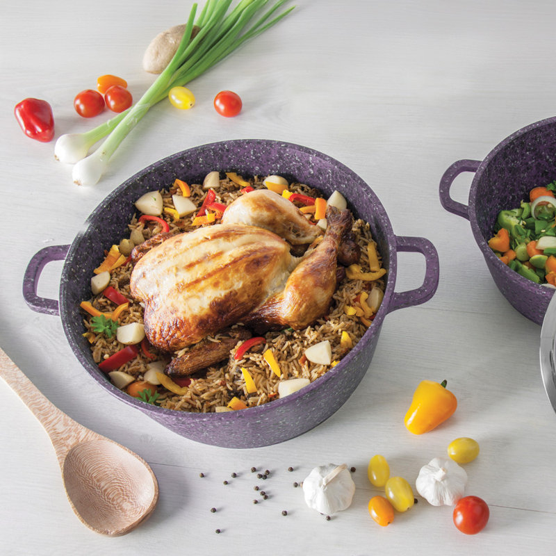 SQ Professional Nessa 5 - Piece Non-Stick Aluminium Cookware Set- Induction Ready, Purple