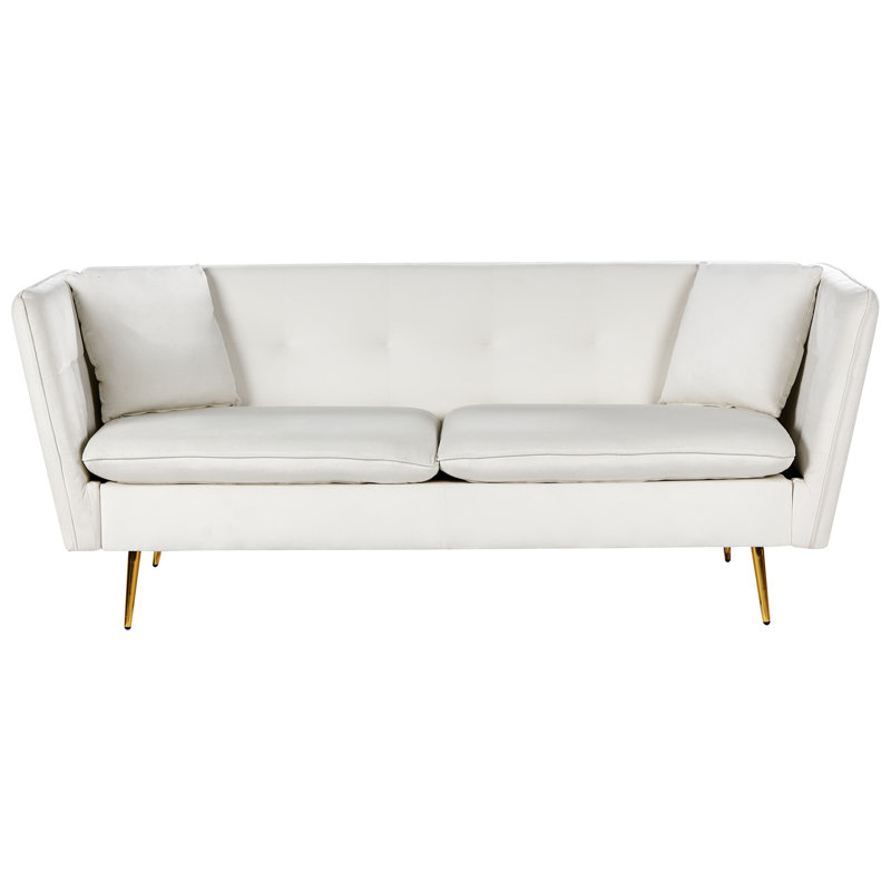 Frederica 3 Seater Sofa, White Velvet
