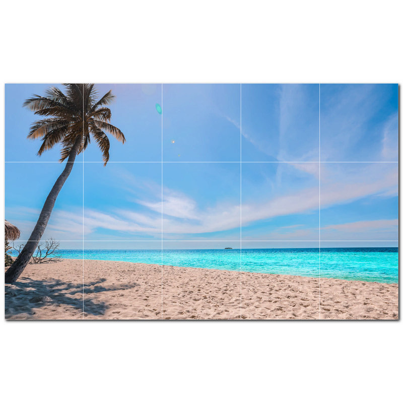 Murale en céramique satinée 6 "x 6" Beach Photo