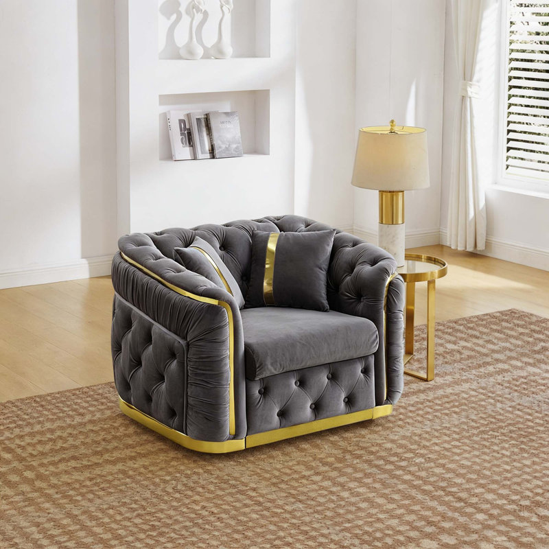 Canapé Chesterfield 40,6 pouces Mid Century