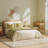 Delaylah Bed Frame, with Rattan-Like Adjustable Upholstered Headboard, Boho Style-1757219791