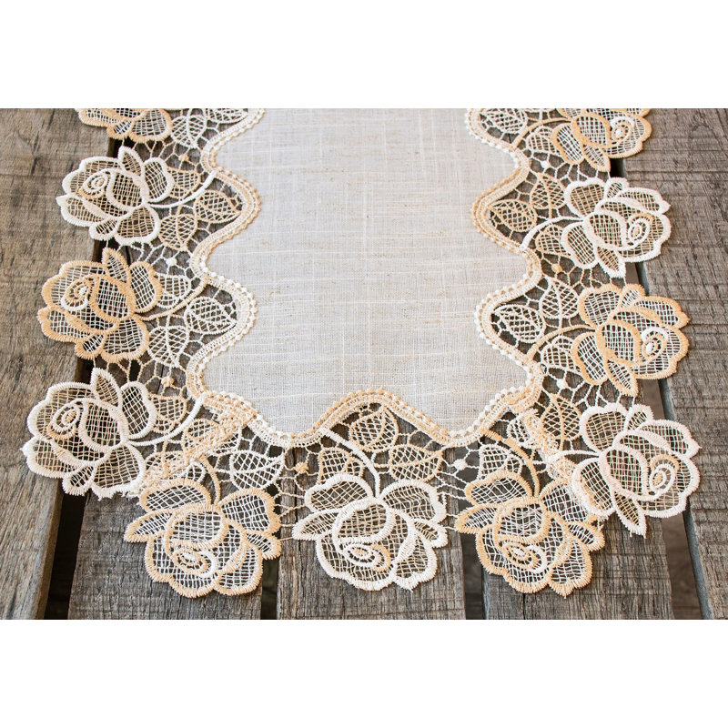 Chemin de table Beige Rose, 14 po x 27 po