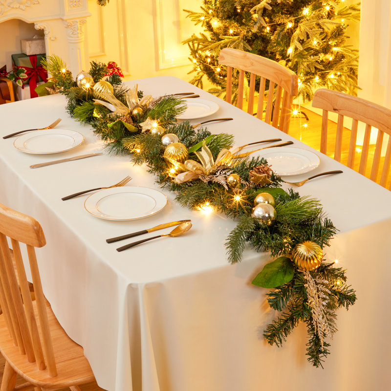 72'' in. Lighted Faux Garland, Gold
