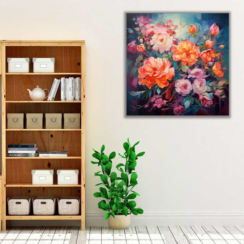 Collage complexe de jardin 2, Cadre flottant blanc, H 30 po x l 30 po x P 1,25 po