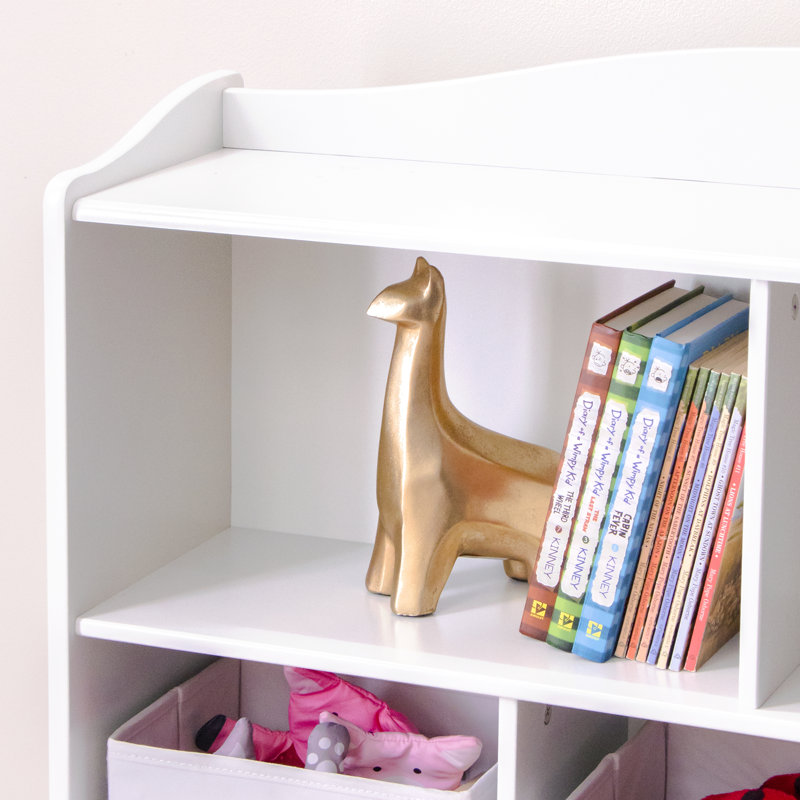 White Wooden Kids' Toy Storage Organizer with Cubbies