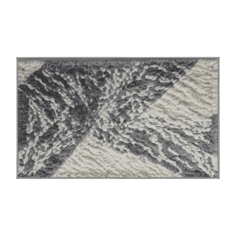Tapis gris lavable à la machine, Rectangle 5 pi x 7 pi