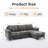 90" Wide L-Shaped Sofa Chenille Upholstered Sectional Sofa, 4 Seater Couch With Ottoman For Living Room-1527637748