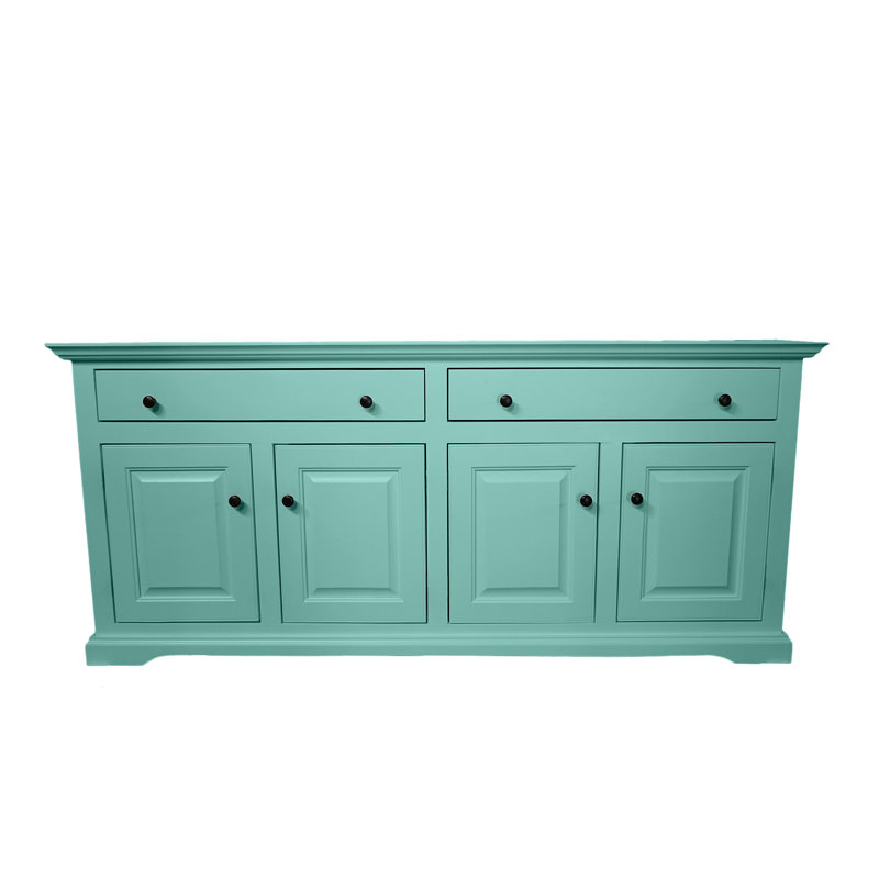 Savannah Solid Wood Traditional Sideboard Buffet, Aqua Fiesta, 31" H x 70" W x 18" D