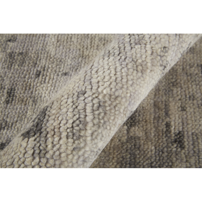 Wyman Transitional Abstract, Ivory/Gray Area Rug, Rectangle 9'6" x 13'6"
