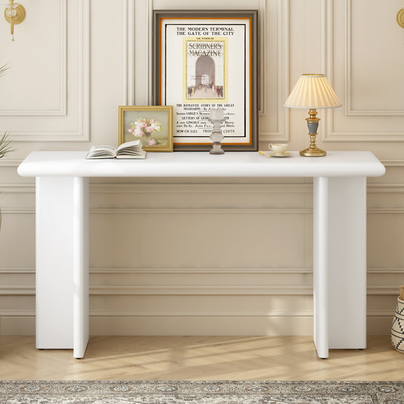 Table d'entrée moderne avec pieds en forme de L, convenant à un vestibule, un couloir, un salon, un vestibule, un couloir