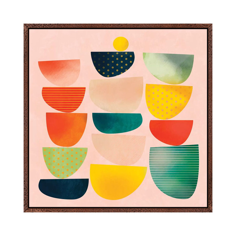 Mid Century Geometric Half Circles by Ana Rut Bré - Gallery-Wrapped Canvas Giclée on Canvas, 93.98 cm H x 93.98 cm W