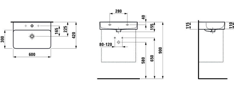 Val 23.62'' L Bathroom Sink, Without Hole