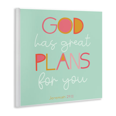 Green God's Plans For You Wall Plaque, design by SD Graphics Studio