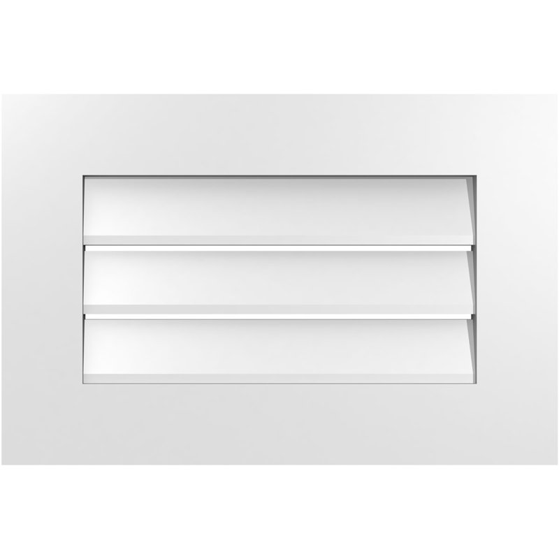 Rectangle Surface Mount Signature Urethane Functional Gable Vent, Primed Tan, 16" H x 24" W x 1" D