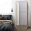 Miroir pleine longueur à DEL avec lumières - 3 lumières à intensité variable, cadre doré, miroir de plancher autoportant pour la chambre à coucher, le salon et la boutique de mariage