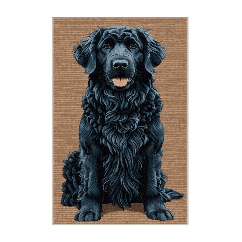  Tapis lavable et bouclé pour chiens Retriever, Rectangle 5 pi x 7 pi