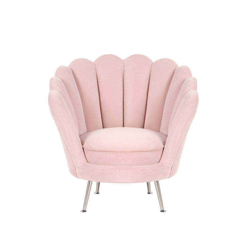 Toro Velvet Barrel Chair, Pink, Silver