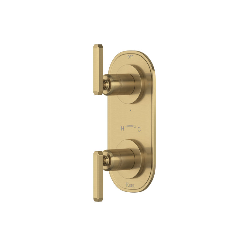 Apothecary 1/2" Thermostatic Trim With Diverter, Antique Gold