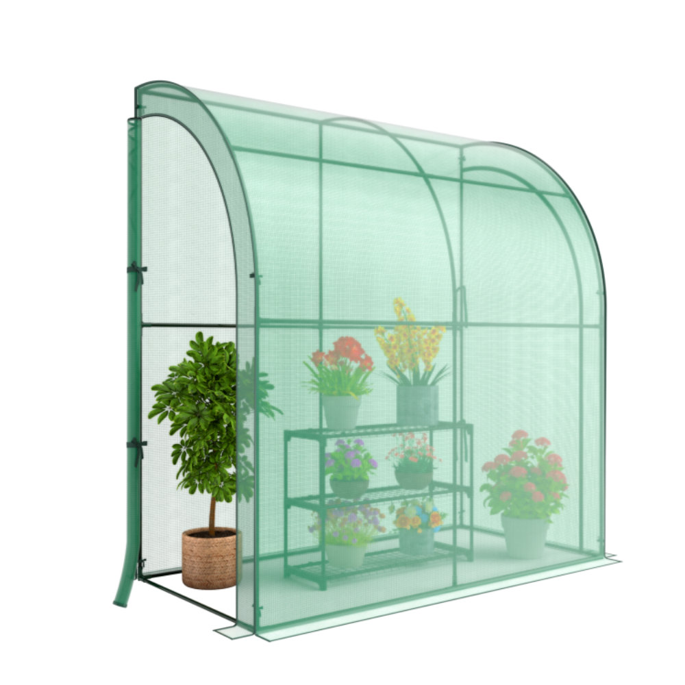 6.54' W x 3.20' D Lean-To Greenhouse Costway