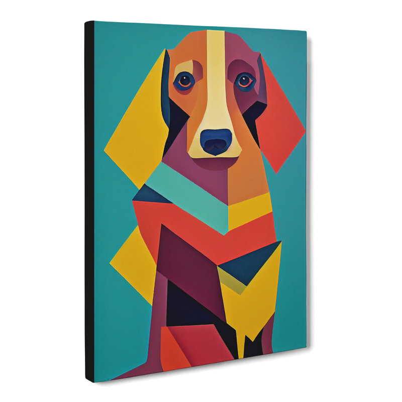 Dachshund Cubism - Wrapped Canvas, 76cm H x 50cm W x 3cm D