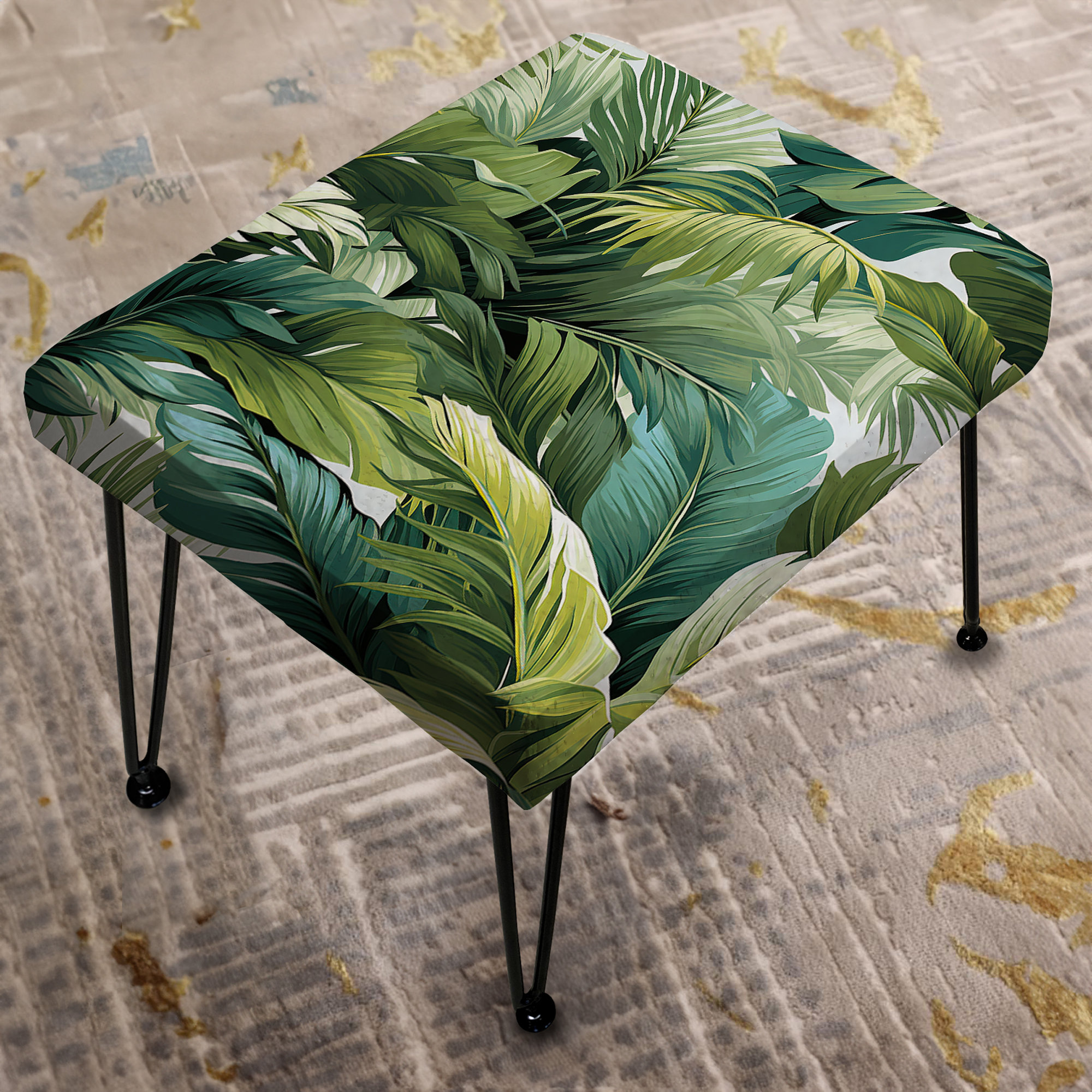 Tropical Patterns. Rectangular Design Art Palm Mirage Tropical Pattern II - Tropical Rectangle Ottoman ...
