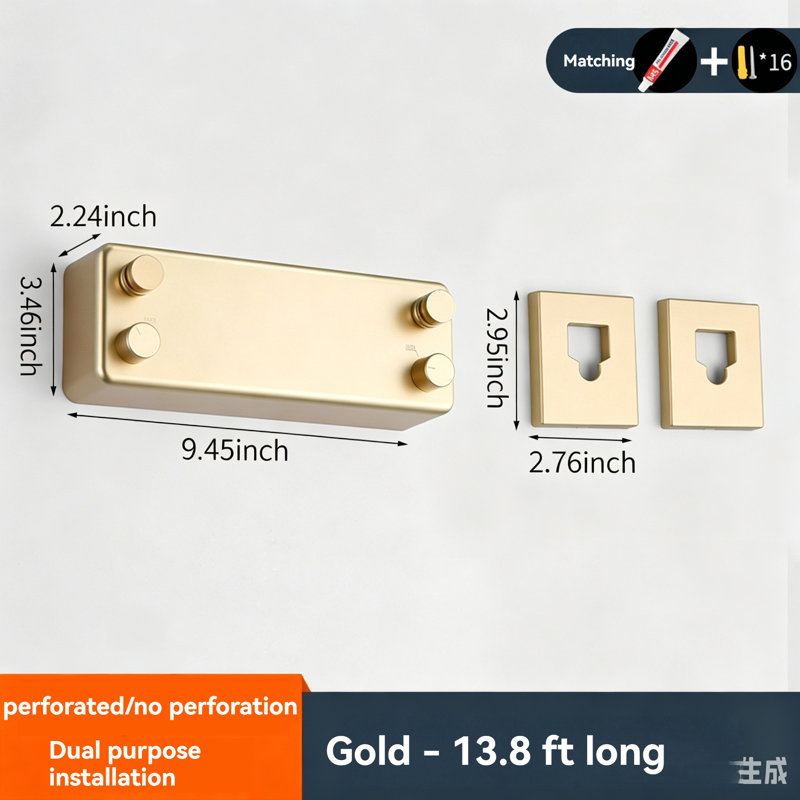 66 lbs Load Capacity Retractable Double Clothesline, Gold