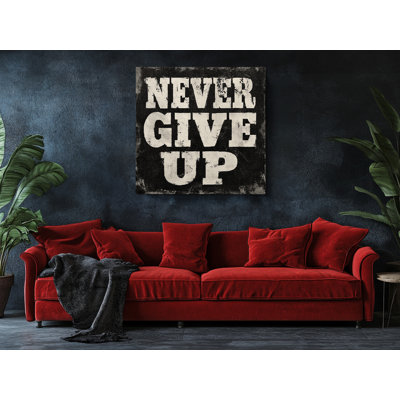 Impression sur toile «Motivation», je n'abandonne jamais