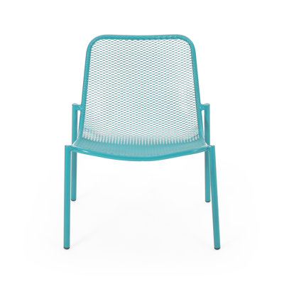 Stackable Metal Chairs For Outdoor, Narrow , 26" W X 21.91" D H, Teal Color Modern Chair , Build, 26"x21.91"x26