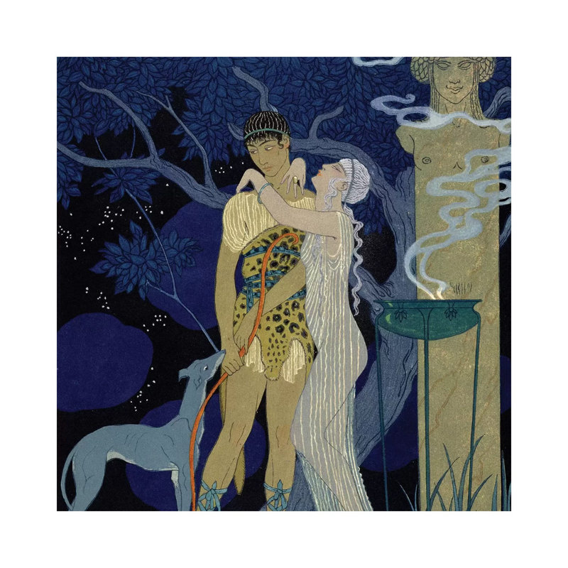 Venus And Adonis by George Barbier - Wrapped Canvas Painting, 66.04 cm H x 66.04 cm W x 1.91 cm D