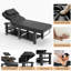 Table de massage professionnelle 74 po avec appui-tête réglable, lit de massage spa en cuir pu avec structure en métal