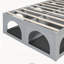Lit plateforme double pour animaux de compagnie avec un coin sous le lit et une structure robuste, gris clair, aucun sommier tapissier requis, base de lit adaptée aux animaux de compagnie-133872625-133872630
