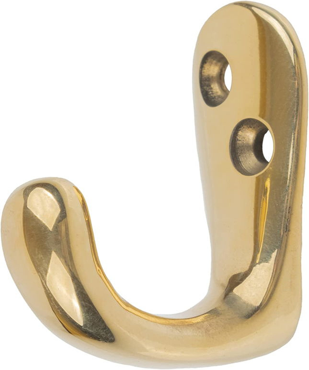 Large Double Hook - Polished Brass Brass Coat Hooks