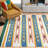 Continuum Flatweave Jute/Cotton Southwestern Rug in Beige/Blue/Green-859912616
