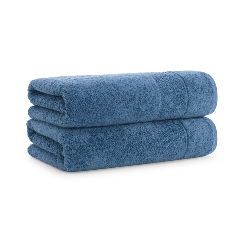 Cherl 2 Piece Turkish Cotton Bath Towel, Copen Blue