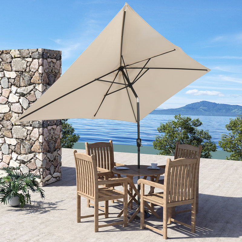3M Large Square Paraso with UV, Garden Sun Shade Canopy Patio Outdoor Umbrella, Beige
