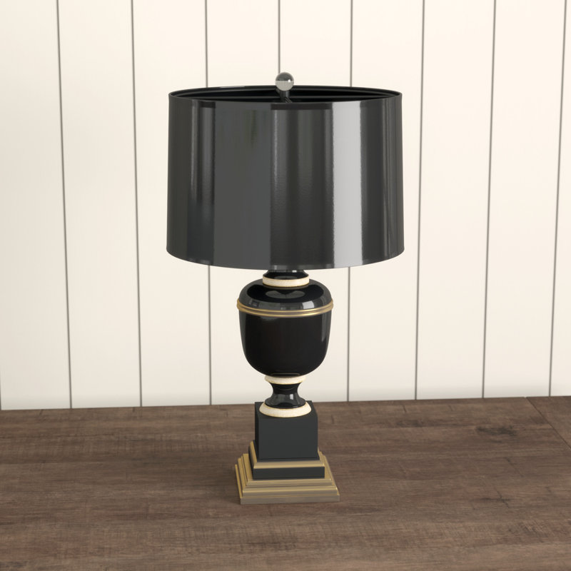 Annika Metal Table Lamp, Black, 24'' H x 13.5" W x 13.5" D, Black