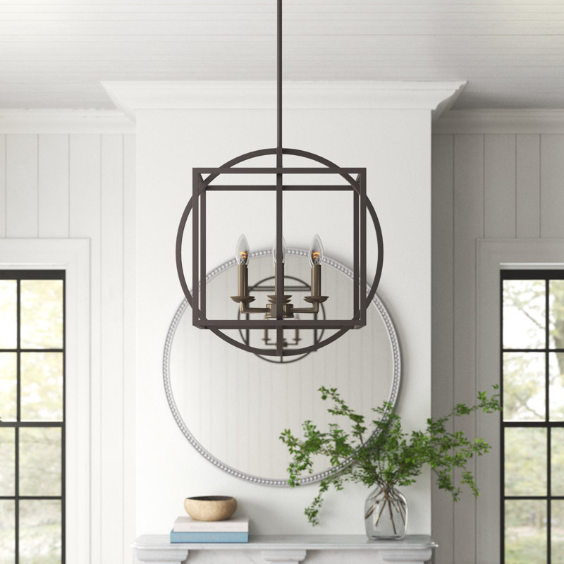 Nevels 6 - Light Dimmable Geometric Chandelier, Brushed Nickel