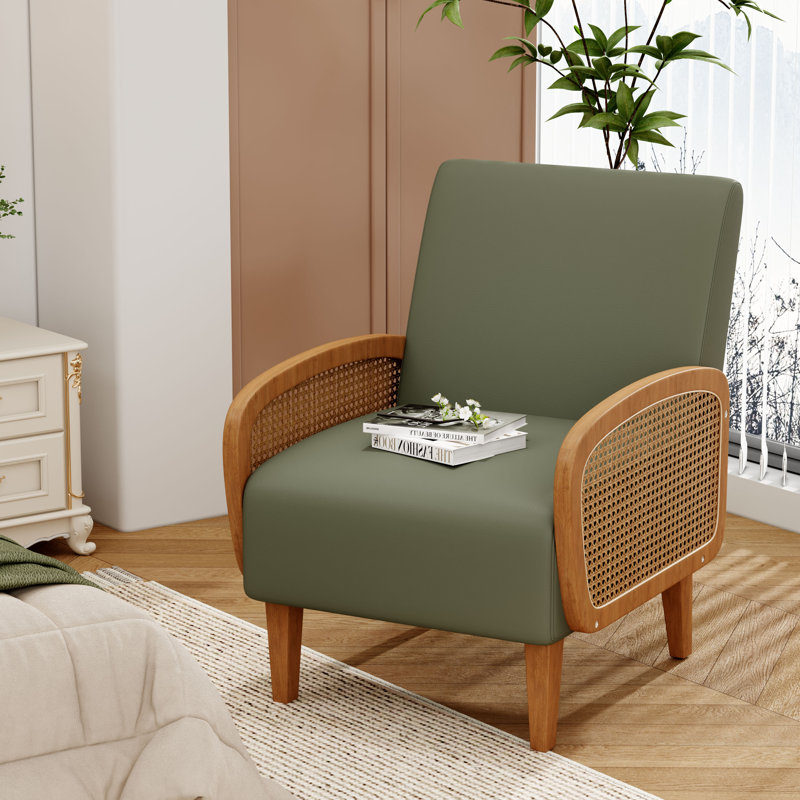 Chaise d'appoint rembourrée, Vert