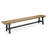 Morones Rectangular Outdoor Bench in Solid Reclaimed Teak with Picnic Style Black Aluminum Legs