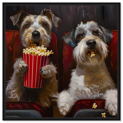 Movie Theater Date Canvas Cute Pet Art Prints by Art Remedy