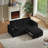 Black Fabric Sleeper Sofa Bed-2059857748