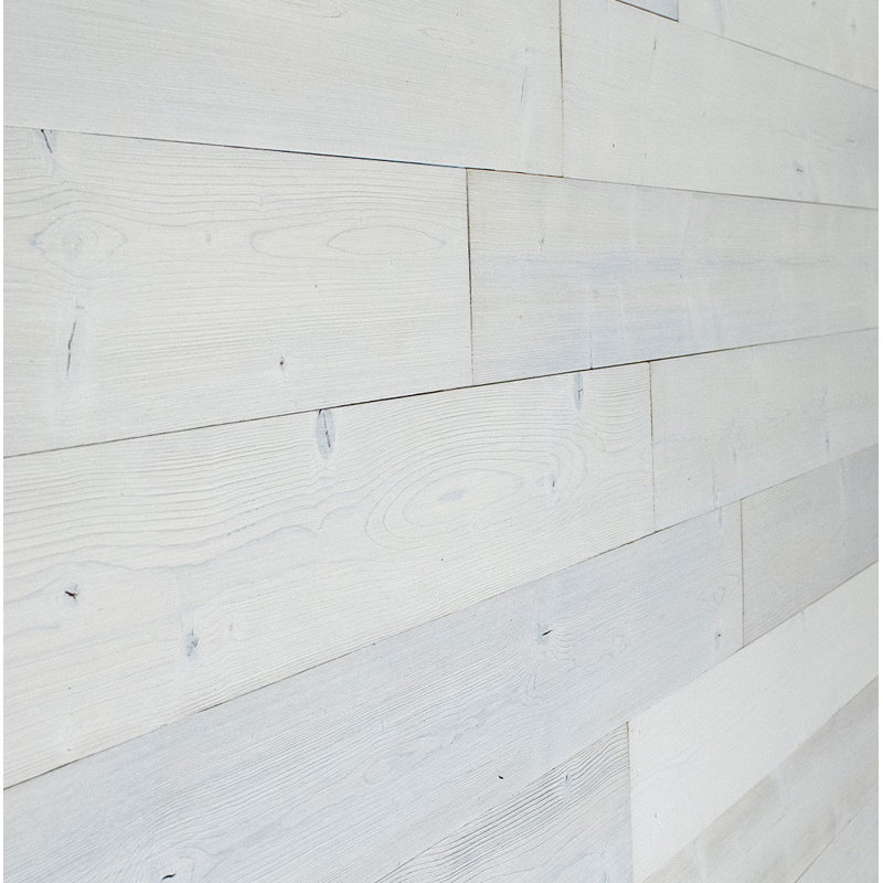 Pure White Rustic Pine Wood Plank Self-Adhesive Set